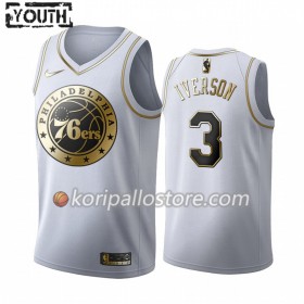 Philadelphia 76ers Allen Iverson 3 Nike 2019-2020 Valkoinen Golden Edition Lasten Pelipaidat Swingman